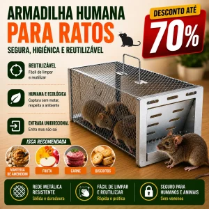 Armadilha Humana Multiusos | Captura Roedores Vivos, Sem Ferir
