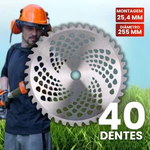 ⚡ Disco de corte especializado para relva, 40 dentes em carboneto de tungsténio (inclui acessórios)