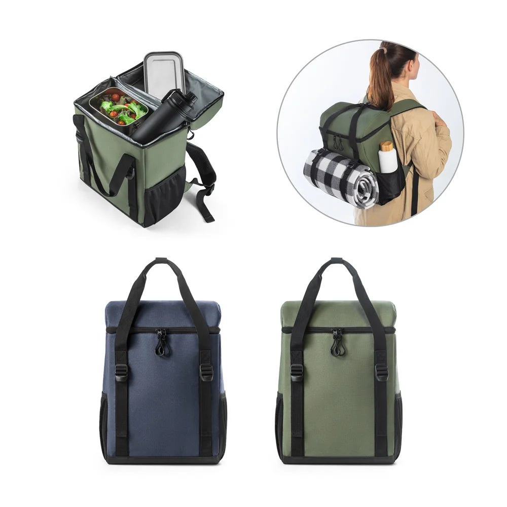 Mochila Térmica Feminina Forrada em Nylon 600D Ripstop e Poliéster Reciclado (100% rPET) 16 Litros Piquenique Personalizada