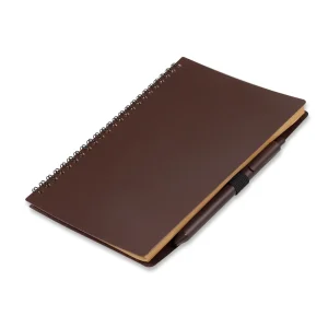 CADERNO PARA ANOTAÇÃO COM CANETA FIBRA DE CAFE