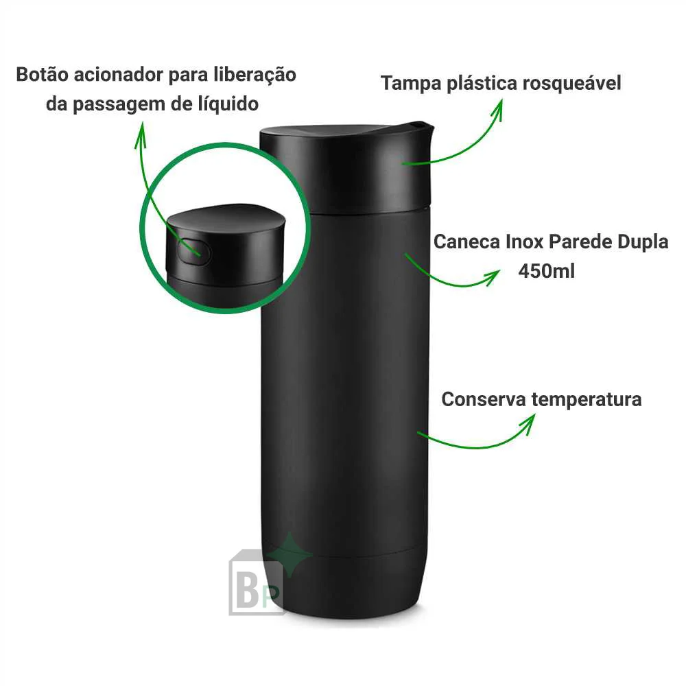 Caneca em Aço Inox Parede Dupla 450ml Personalizado - Image 4
