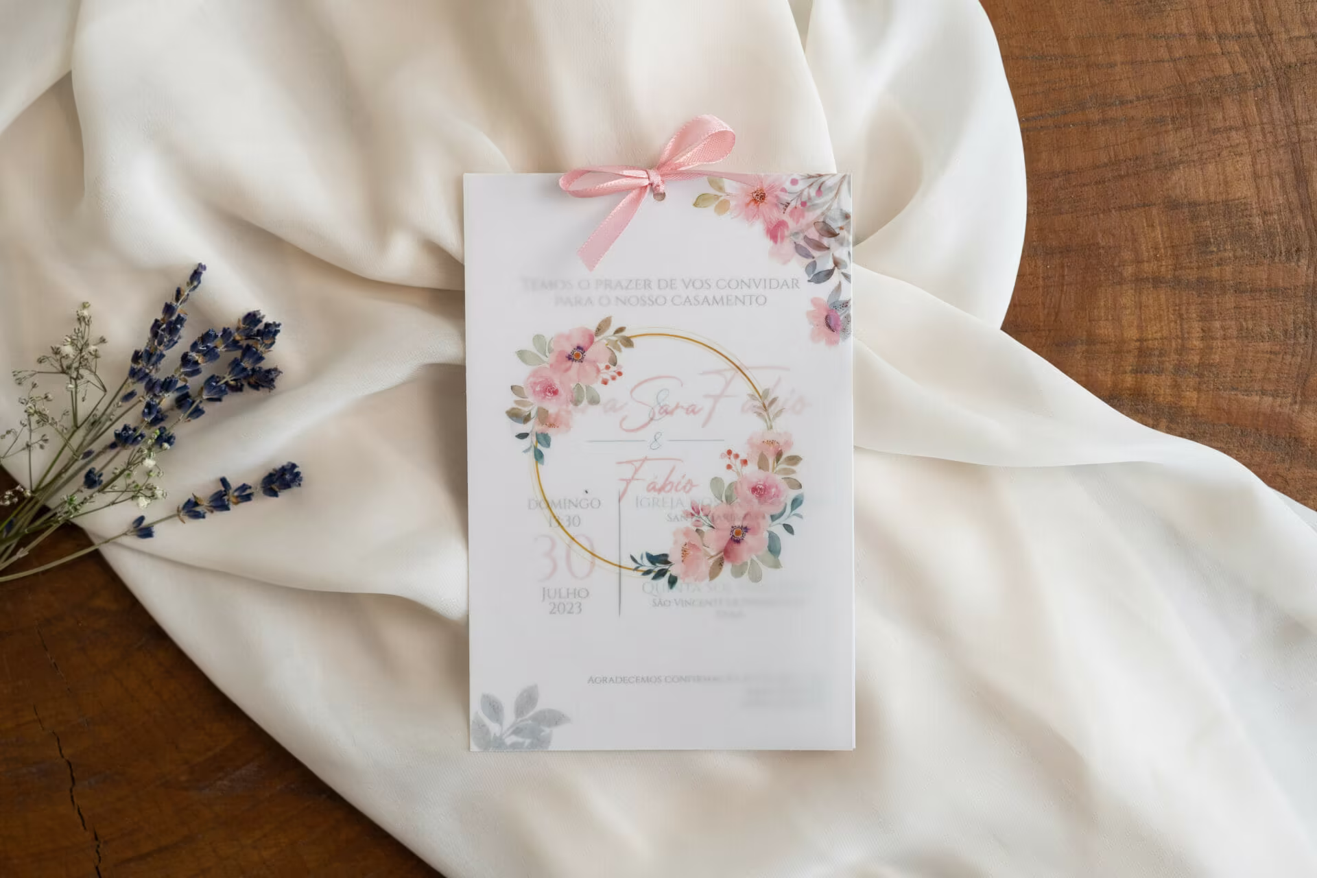 Convite Casamento Elegante e Simples