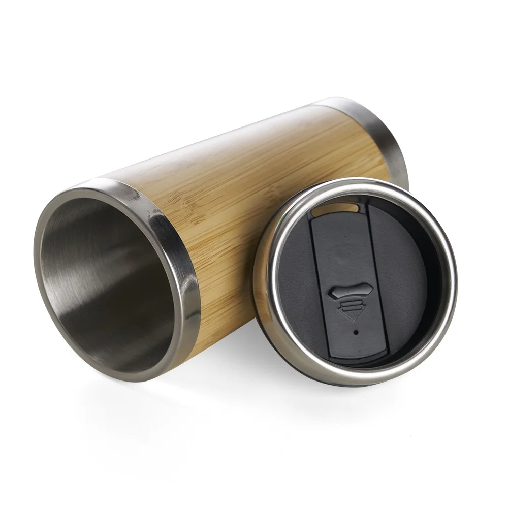 Copo Térmico Revestido de Fibra de Bambu Com Tampa Plastica + Inox de 500ml - Image 3