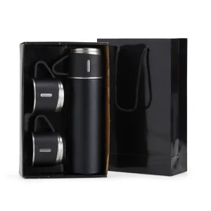 Kit Garrafa Térmica Duplo Aço Inox Wonderfulcom 2 Tampas Extras Que Servem de Xícaras