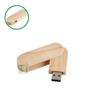 Pen Drive Giratório de Madeira 4GB Personalizado