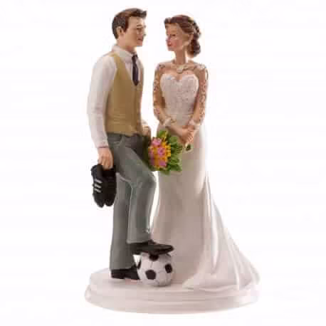 Topo Bolo Casamento Noivo-Futebol