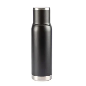 Garrafa Térmica Café ou Chá Aço Inox Preto ou Branco com Tampa Xícara de 1 litro
