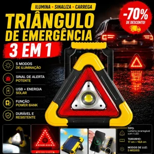 Triângulo De Emergência Para Automóvel Com Luz LED Integrada